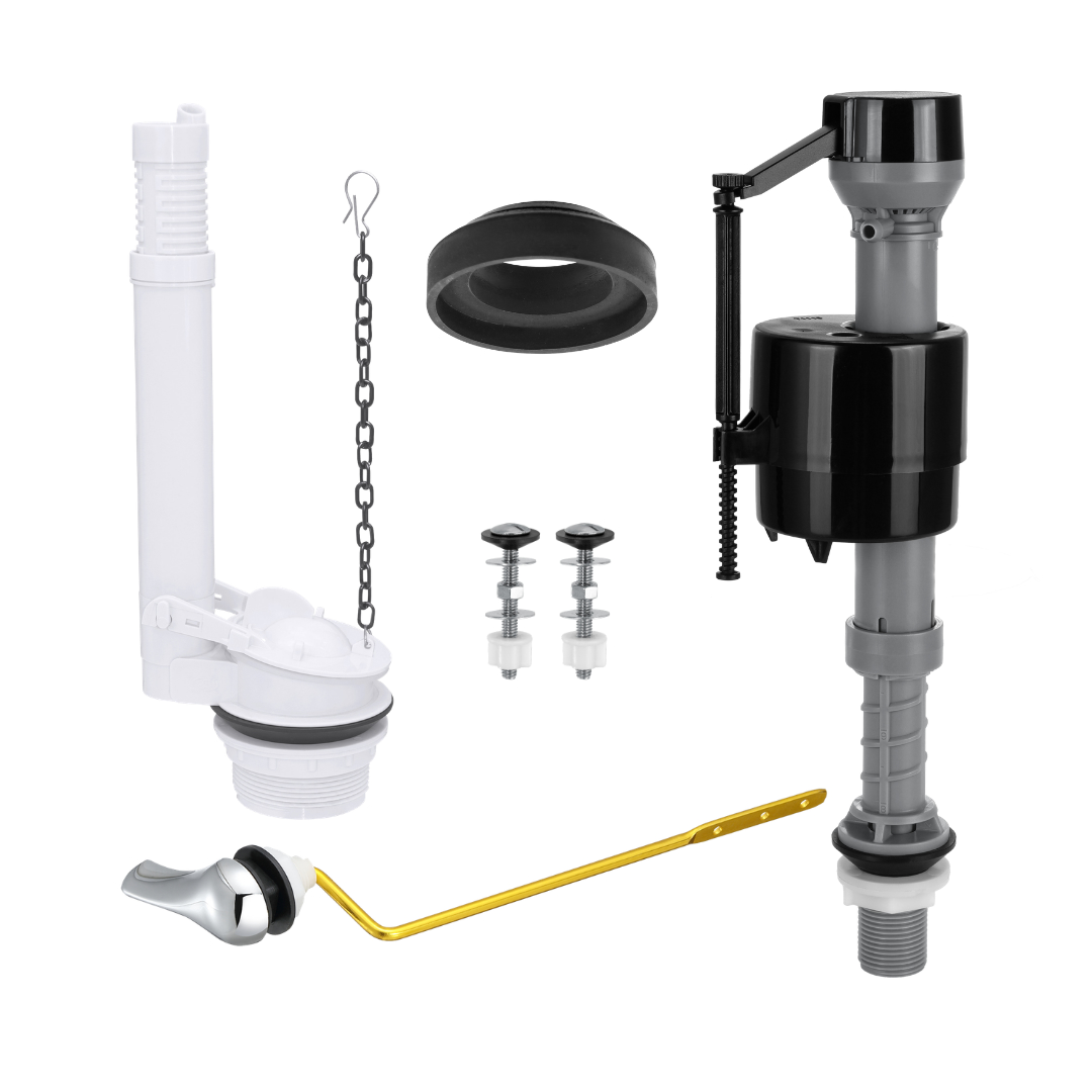 Kit completo per la riparazione della cassetta di scarico del WC per WC a due pezzi nordamericani | Panoramica del prodotto